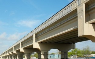 View of the elevated railway from below