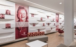 Texas Woman's University, Hubbard Hall Interior with People Photos on Wall