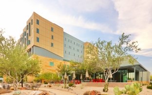 Mayo Clinic building exterior and desert landscape