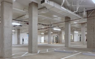 Underground parking structure stalls and columns