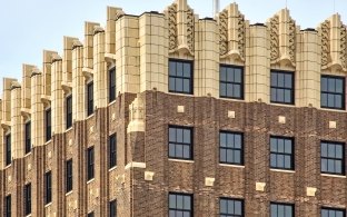 Upper level exterior of Robert A Young Federal Building architecture