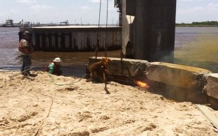 People working during the project's construction.