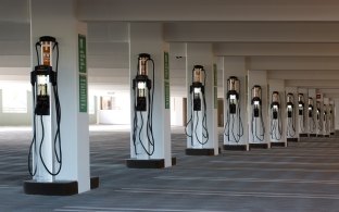 Santa Clara Square Parking Structures' Interior Electric Vehicle Charging Stations