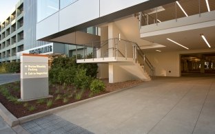 Santa Clara Square Parking Structures' exterior entry and signage