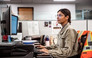 employee at desk