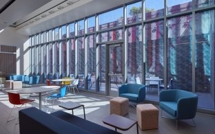 High design lobby with large windows