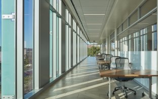 Window lined hallway