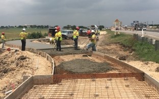 concrete pouring in progress
