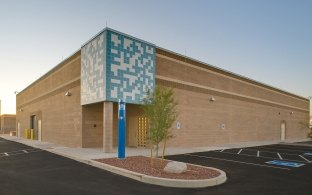 Outdoor image of the building with the parking lot