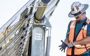 Construction worker on a jobsite. 