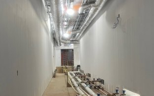 A hallway inside the data center
