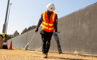 construction workers doing subsurface utility mapping