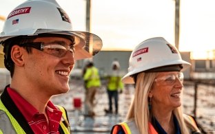 Construction workers on a jobsite.