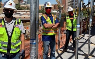 Interns on a jobsite.