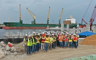 Intern group at a jobsite visit at Port Beaumont