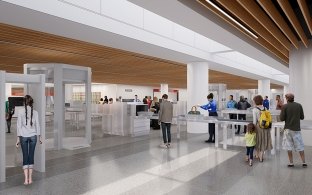 A security checkpoint at SFO
