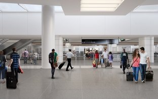 Walkway within the airport