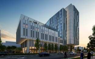Exterior rendering of the hospital tower