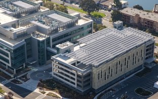 Aerial view of the building