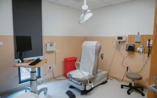 A patient room in a clinic
