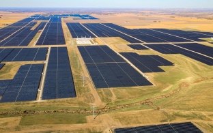 Aerial view of the Double Black Diamond solar project
