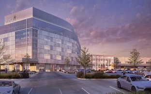 Exterior rendering of the new hospital