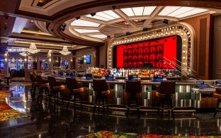 A large bar area at a casino