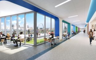rendering of a hallway within the lobby