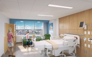 rendering of a patient room