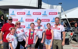 Gary and family at Pedal the Cause 2023