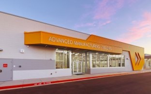 External view of the advanced manufacturing building 