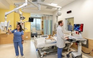 A patient room in the PICU