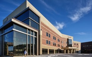 Another exterior view of the hospital