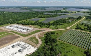 Aerial view of the solar project
