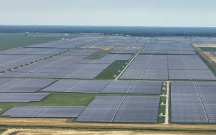 Aerial view of Double Black Diamond Solar