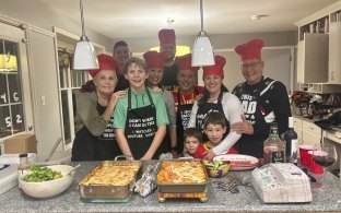 Extended family cooking