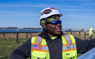 Cam Courtney on a renewable energy jobsite