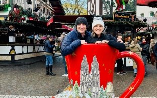Dan and Amy at one of their favorite Christmas markets in Cologne, Germany.