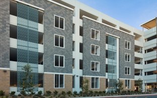 Exterior view of the parking structure