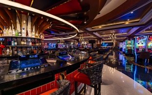 A circular bar and a few casino machines