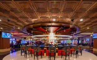 A circular bar inside El Cortez