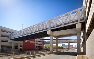 Vehicle bridge connecting the garage to the city hall garage