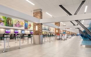 Check in counters and kiosks