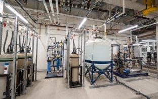 A room with mechanical equipment