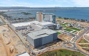 Aerial view of the resort and convention center