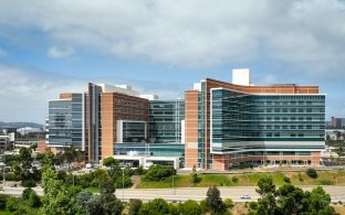 Exterior view of the hospital tower