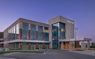Exterior view of the hospital building