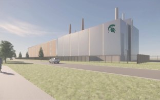 Rendering of the Michigan State University combined heat and power plant