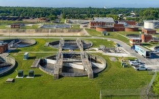 Aerial view of the water treatment facility