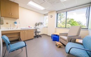 A patient exam room